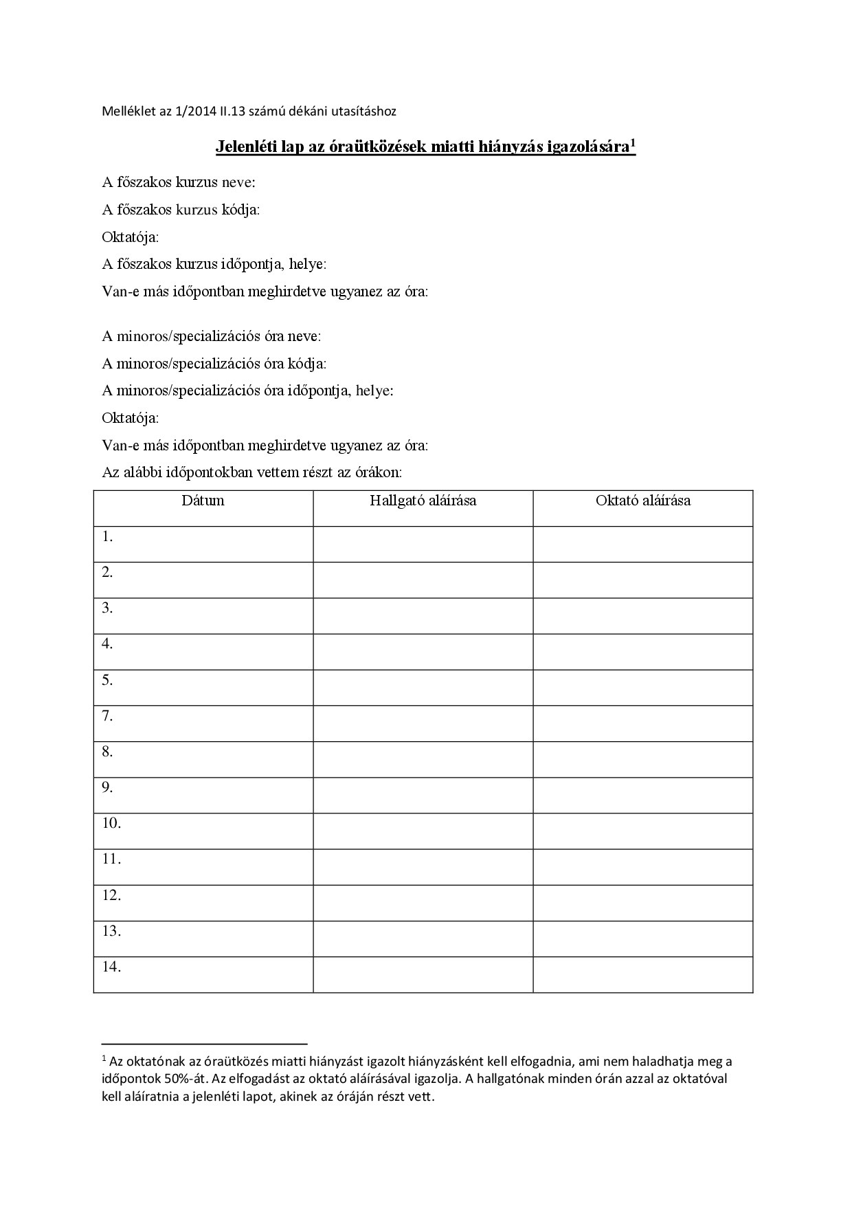 MFTK Jelenleti lap orautkozesek 20150921 Dekani utasitas mell